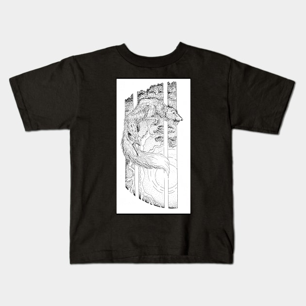 InkWolf Kids T-Shirt by chequer